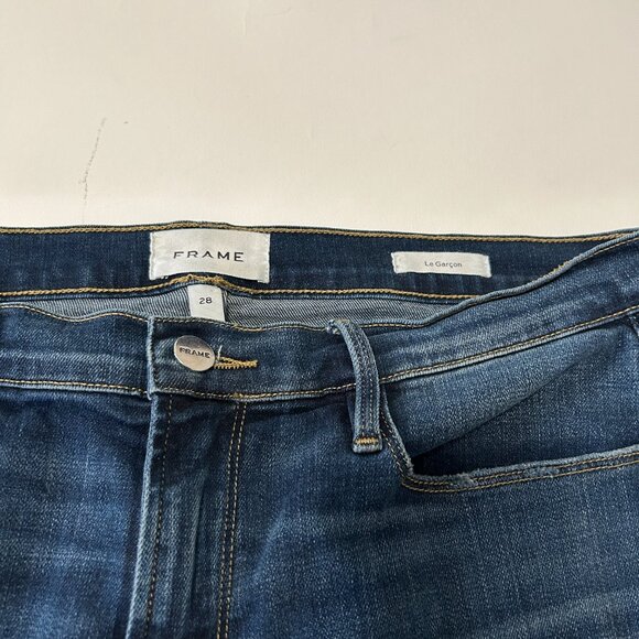 Frame Le Garcon Mid Rise Straight Fit Jeans Women size 28 Caribou Distressed - Picture 2 of 14